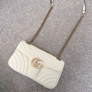 Designer inspired white “small” bag